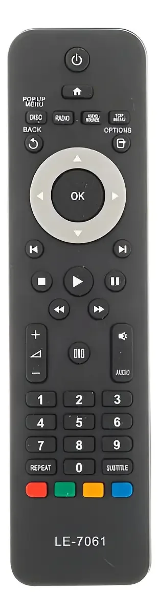 Controle Compatível Philips Para Home Theater HTS3541 HTS3564 Lelong Preto