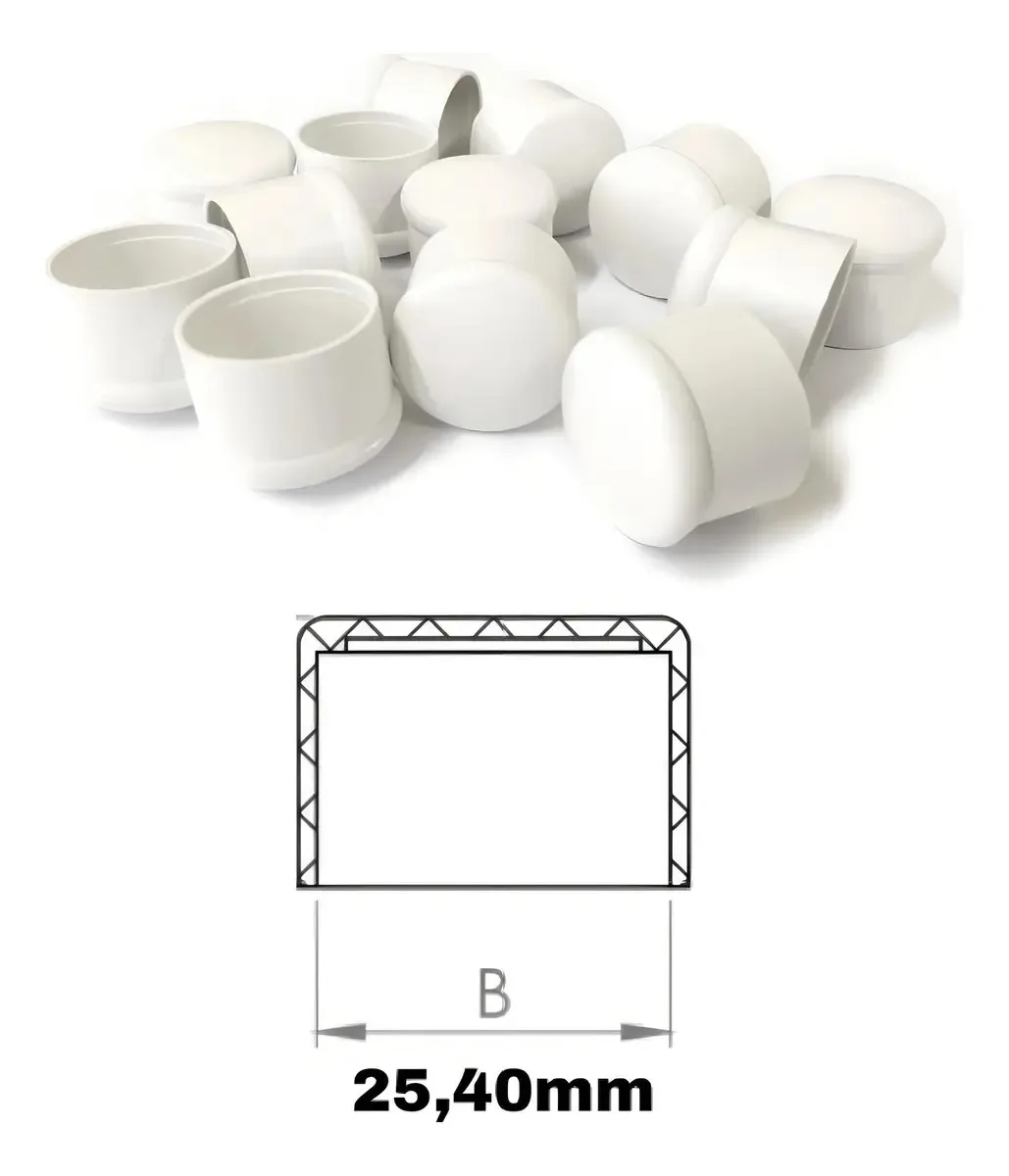 Ponteira Externa Redonda 1 (2,5cm) Branca - 100 Peças
