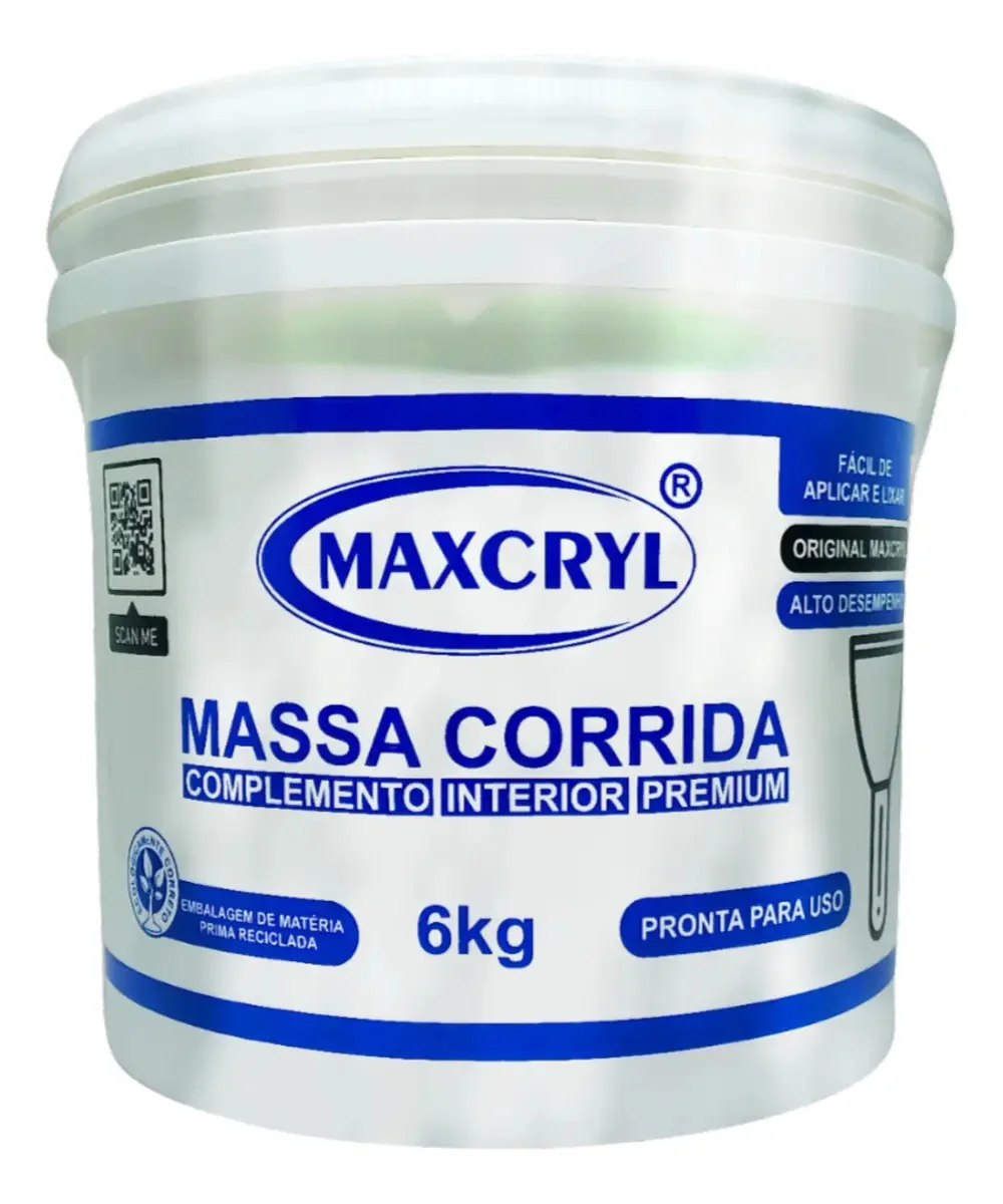 Massa para construção MAXCRYL Interior Massa Corrida Maxcryl 6Kg com acabamento fosco para interior x unidade