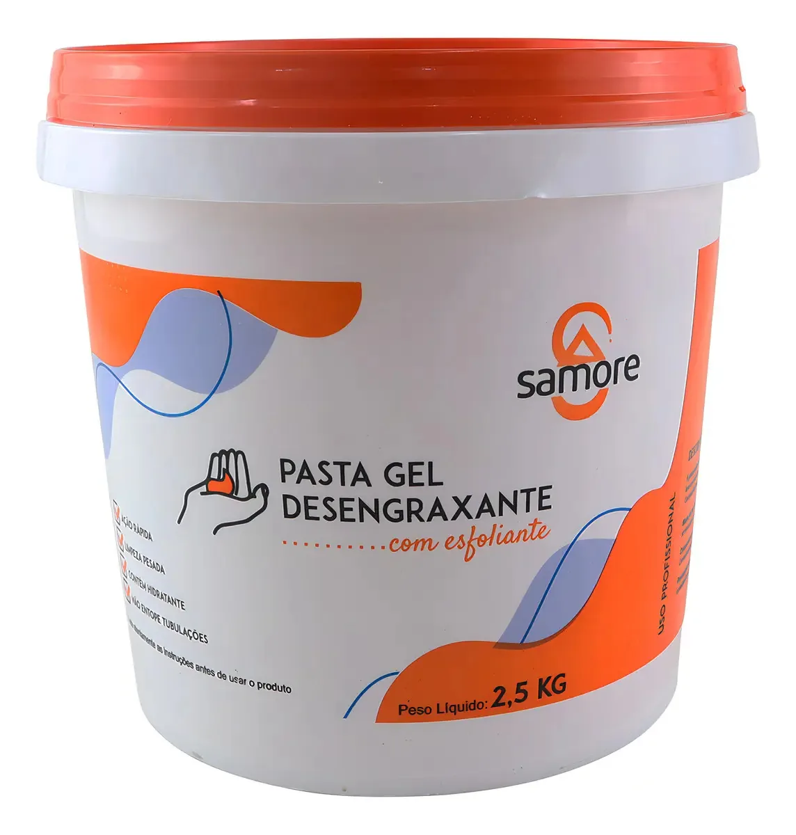 Gel Desengraxante Samore 2.5kg Esfoliante Hidratante Mãos