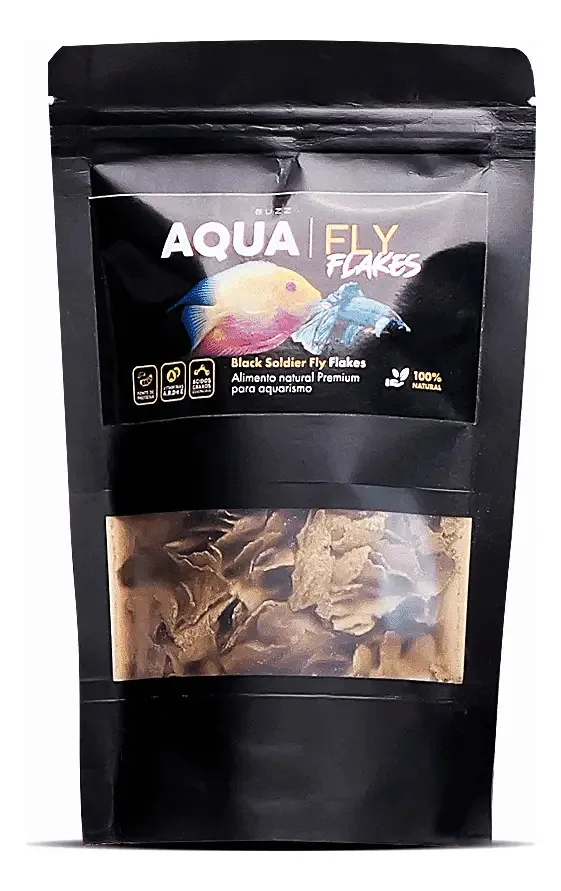 Alimento Natural Bsf Flakes 50g Aqua Fly Ração Peixes