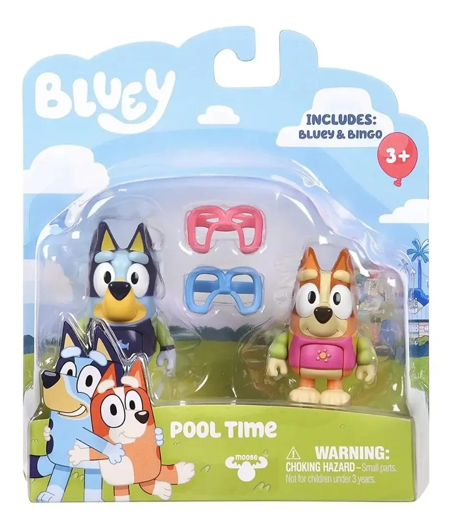 Conjunto de 2 bonecos Bluey e Bingo - Pool Time - Moose