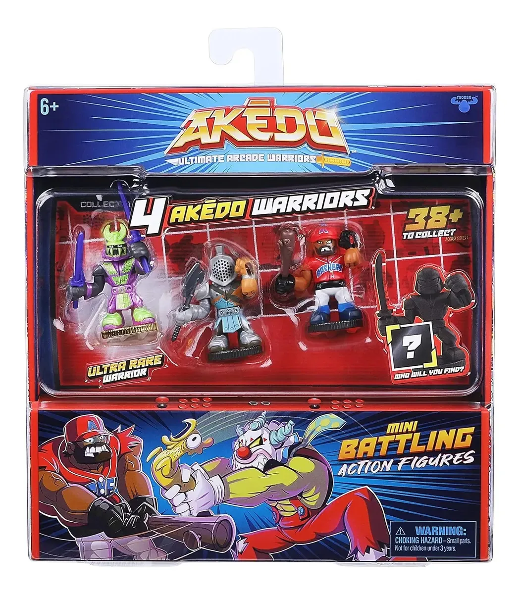 Conjunto de bonecos Akedo X4 Warriors Mini Batteling Combat