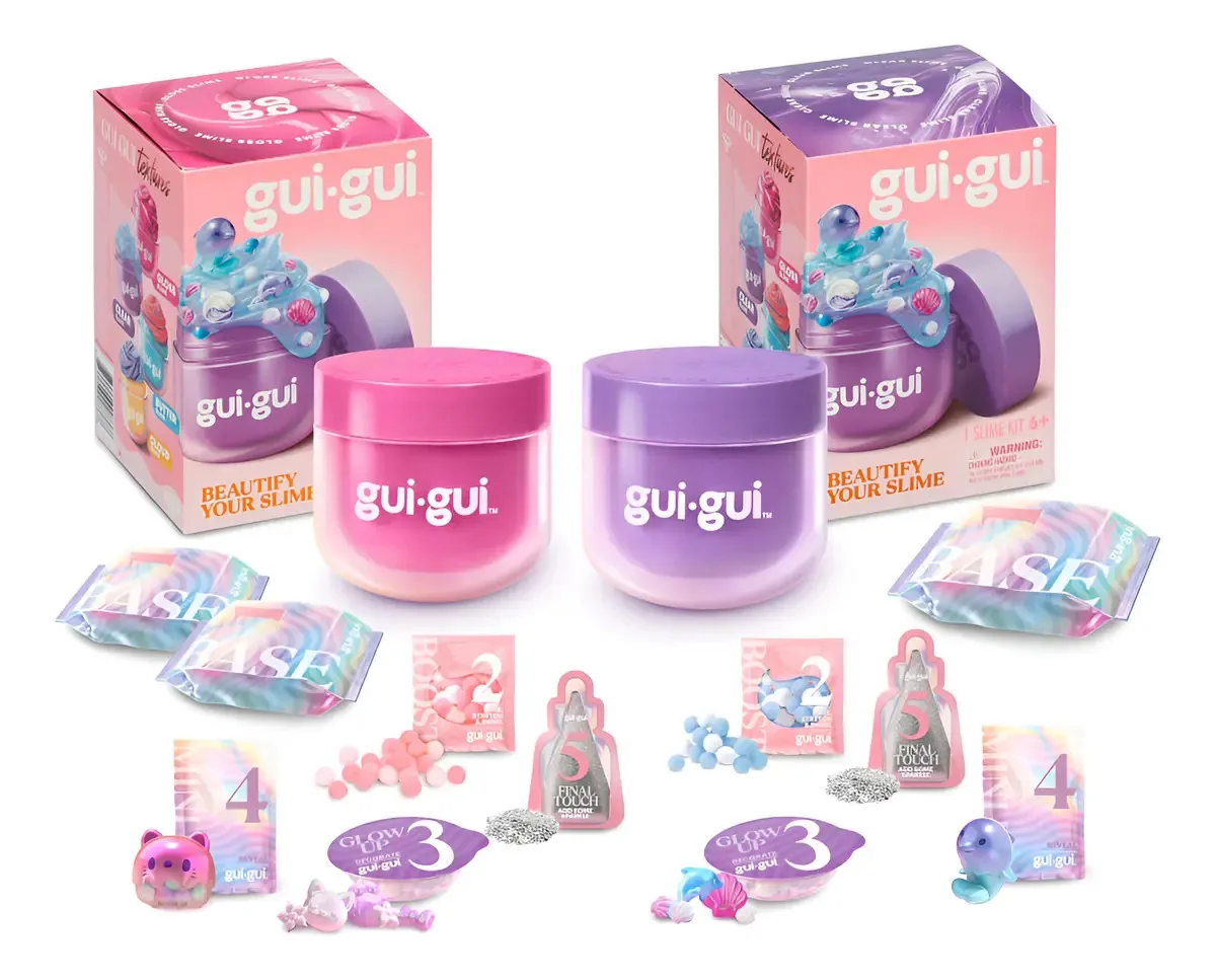 Pacote de 2 unidades perfumadas Slime Gui Gui, transparentes