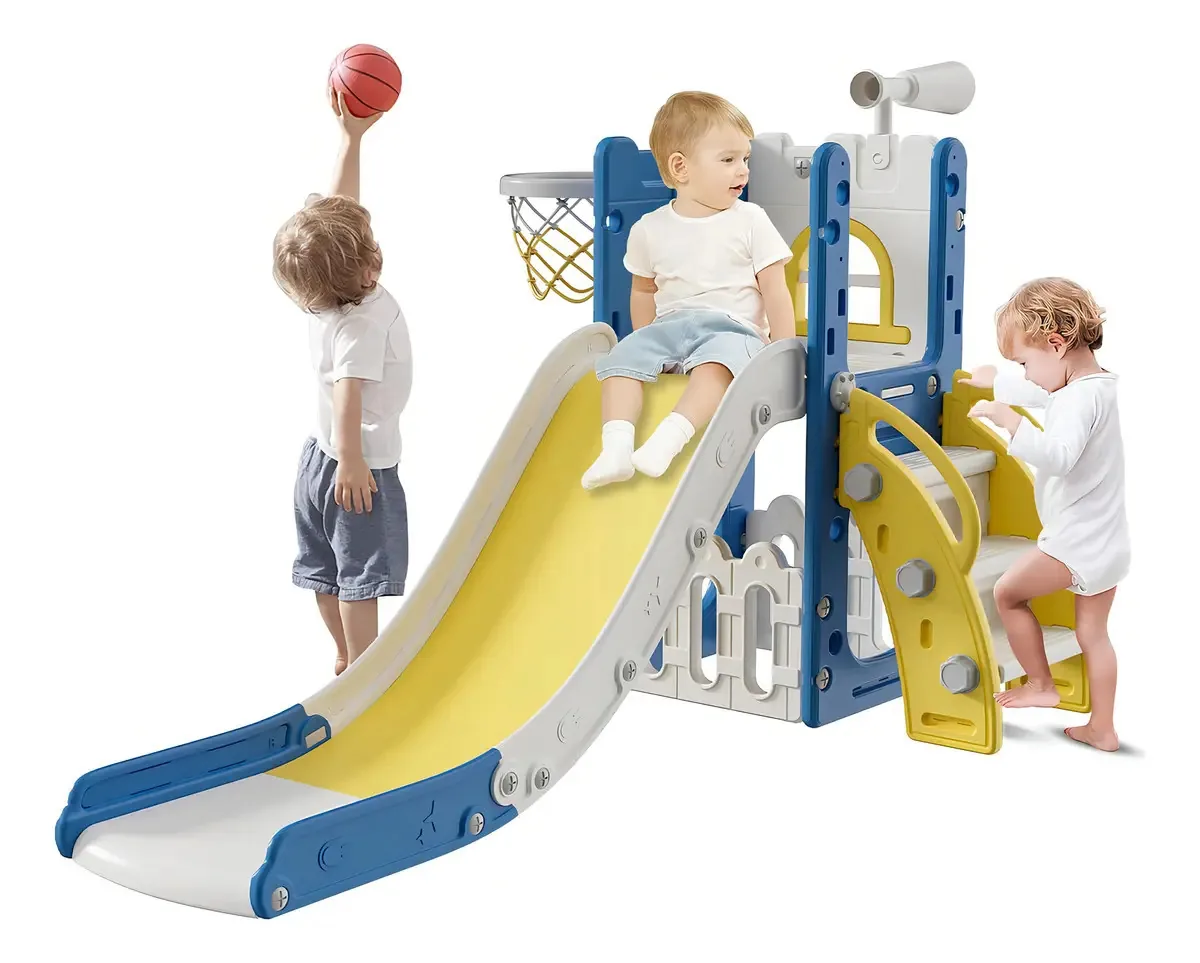 Jogo de tobogã infantil de 1 a 3 anos azul amarelo