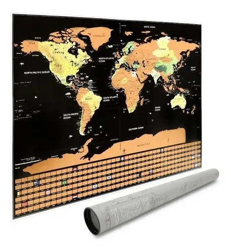 Mapa mundial Redlemon para riscar bandeiras de países e cidades