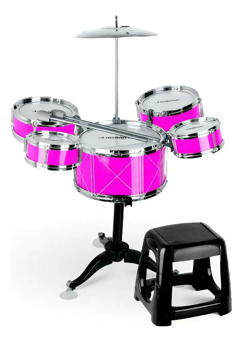 Bateria para crianças Bench Cymbal Drum Drum Drumsticks Redlemon