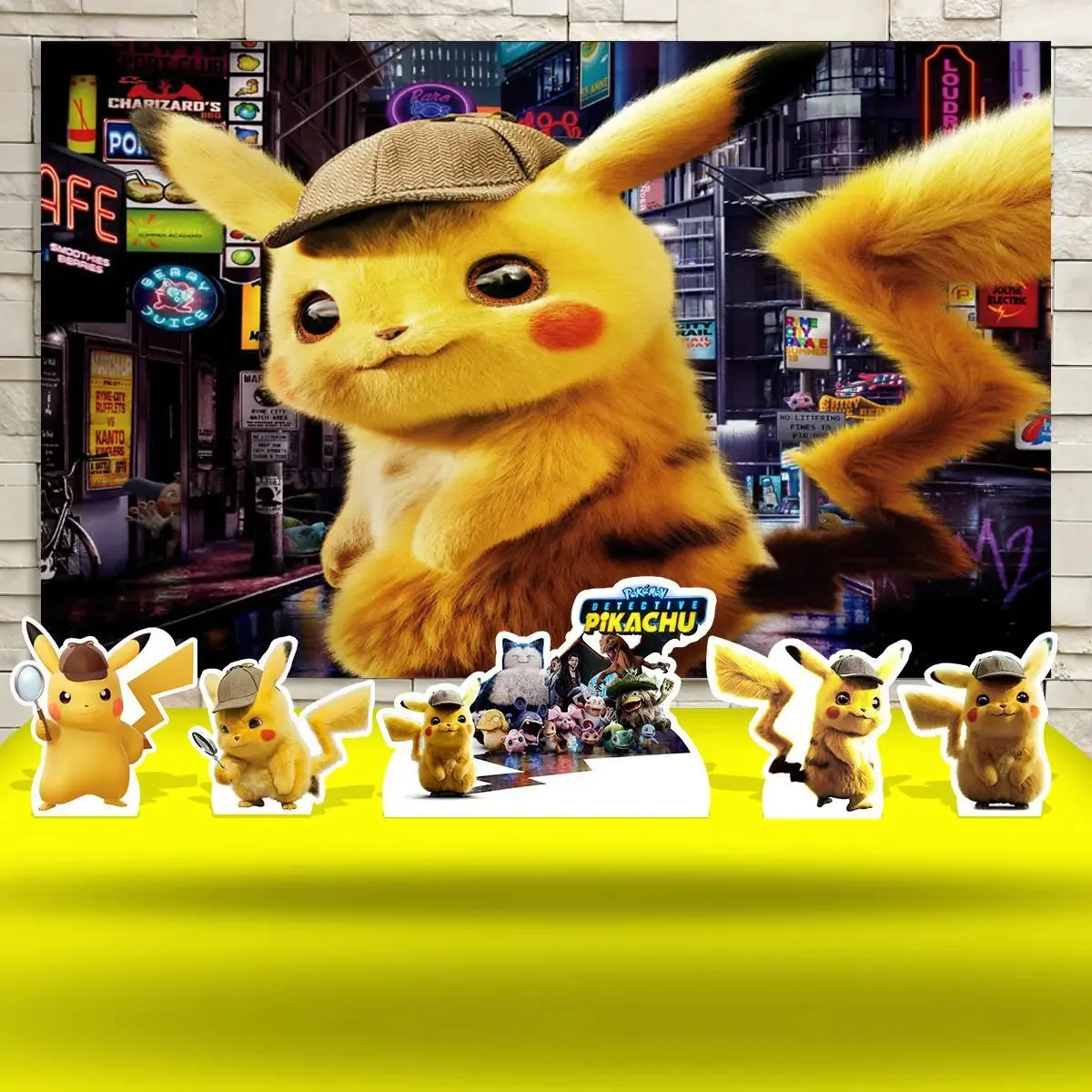Festa Aniversário Detetive Pikachu Cenários Kit Prata