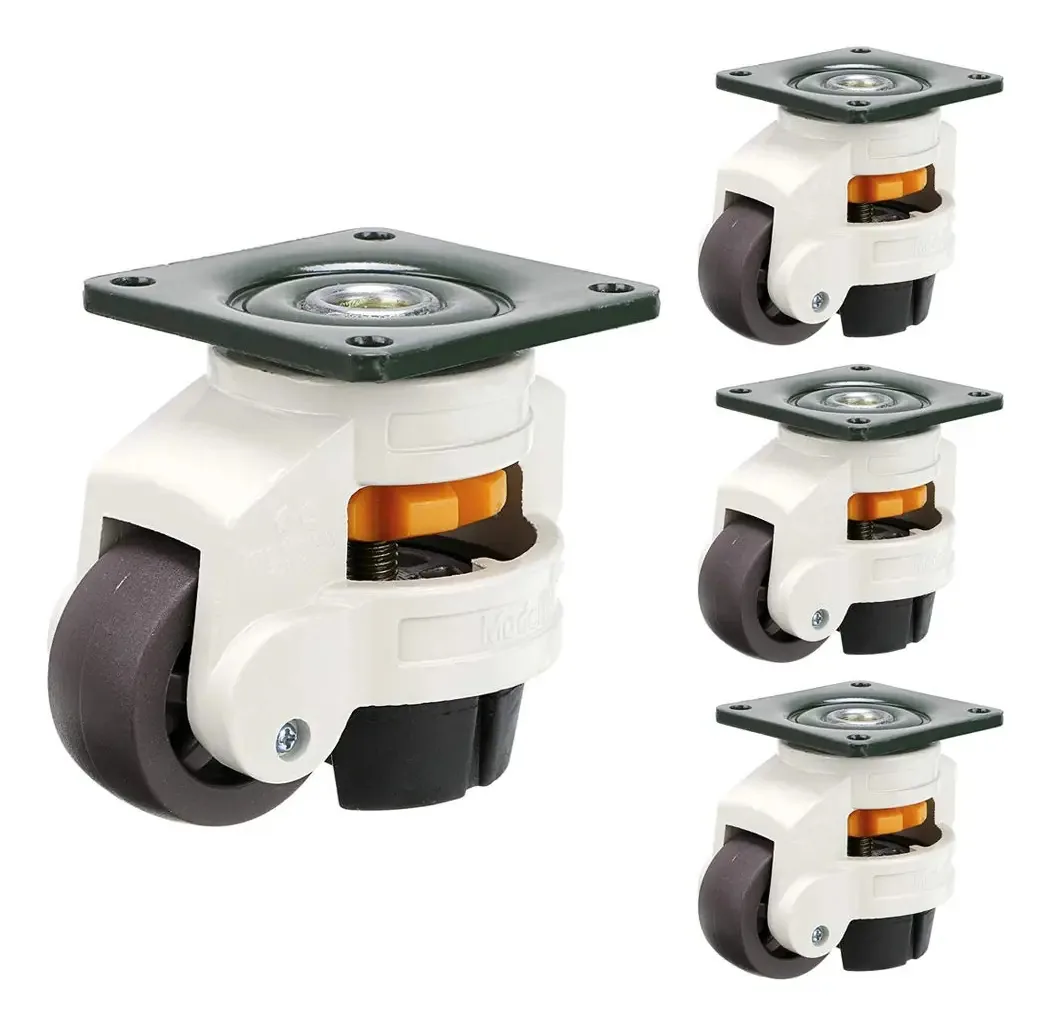 Skelang 4 Rodas De Nivelamento De 40 F, Roda De Nivelamento De Placa Superior Com Almofada Retrátil Nbr Para Mesa De Bancada Pesada, Equipamento Elétrico, Dispositivo Bancário, Máquina