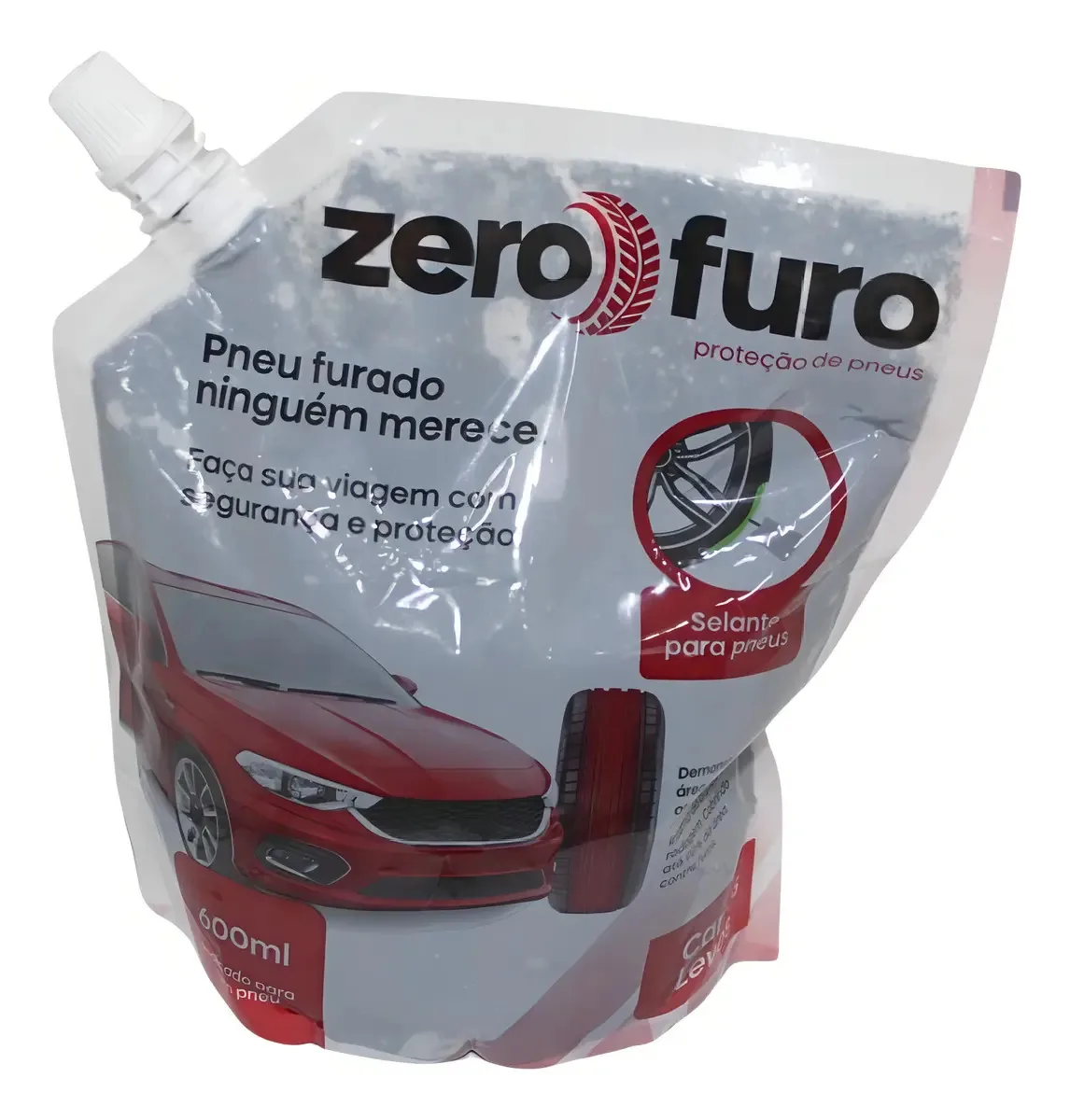 Selante Gel Zero Furo 600ml Para Pneus Com e Sem Câmara