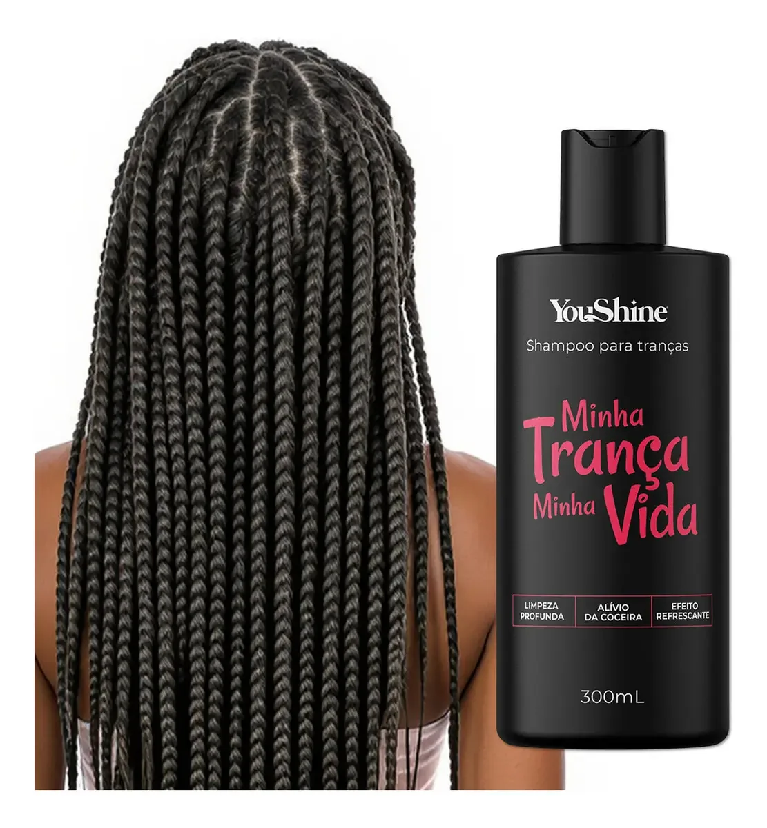 Shampoo Para Tranças 300ml Youshine Box Braid Nagô Boxeadora