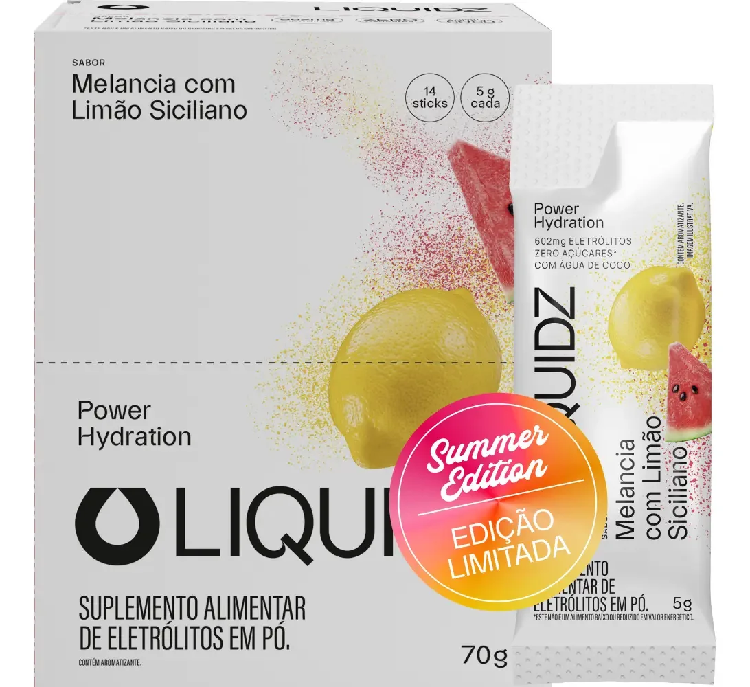Liquidz Eletrólitos Zero Açúcar Melancia Com Limão 14 Sachês