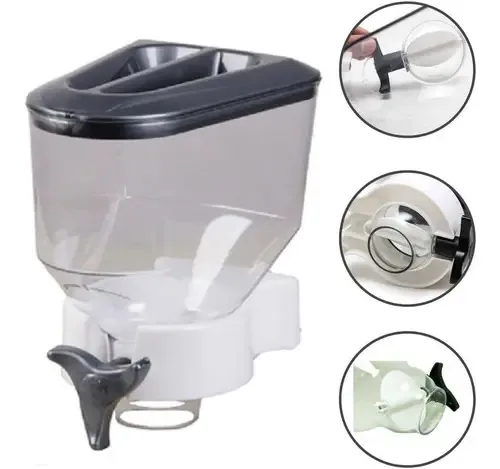 Porta Mantimento Dispenser Prático Cereais Para Parede Cinza