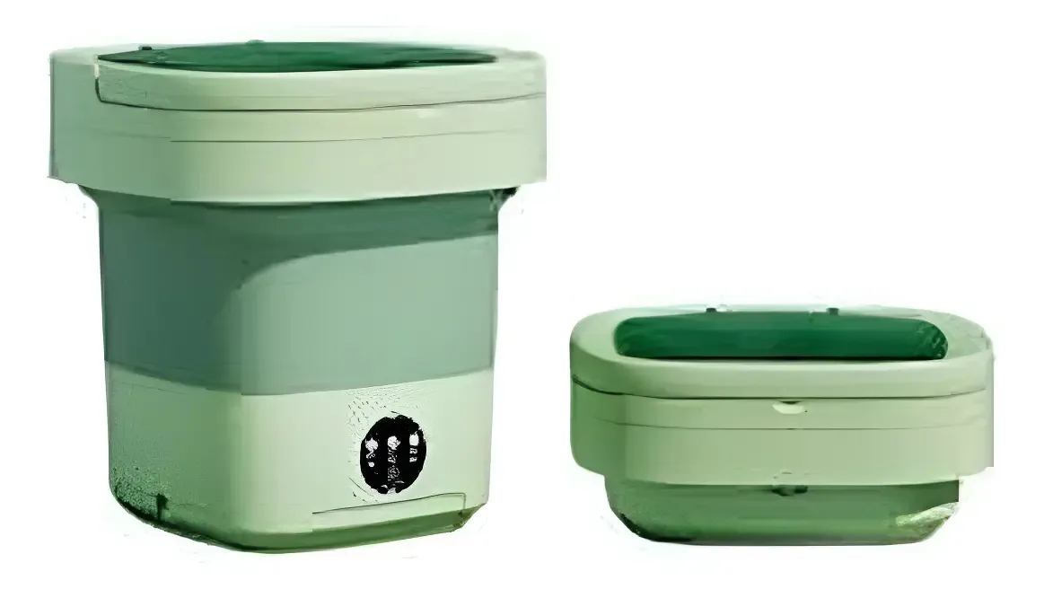 Mini Balde De Lavar Roupas Portatil Dobrável 8 Litros Top Cor Verde