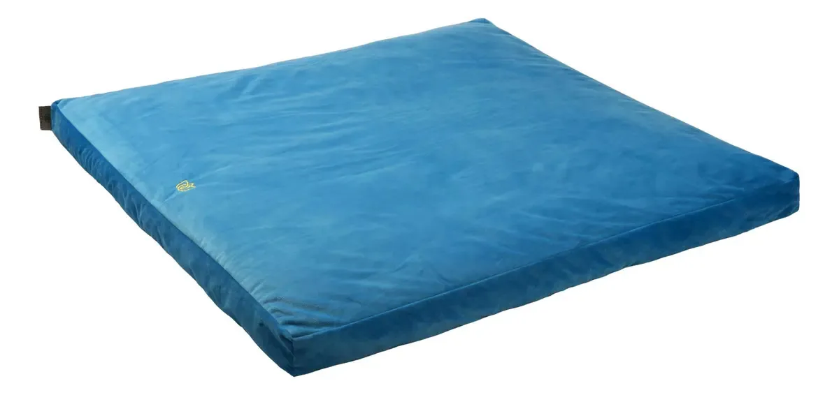 Tapete de Meditação Zabuton Almofadas Veludo Azul 100% Al