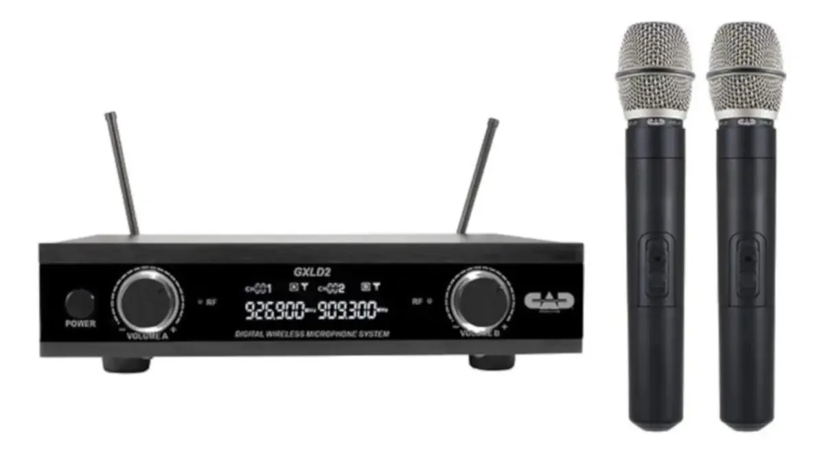 Sistema de microfone portátil duplo sem fio CAD Audio GXLD2HHah
