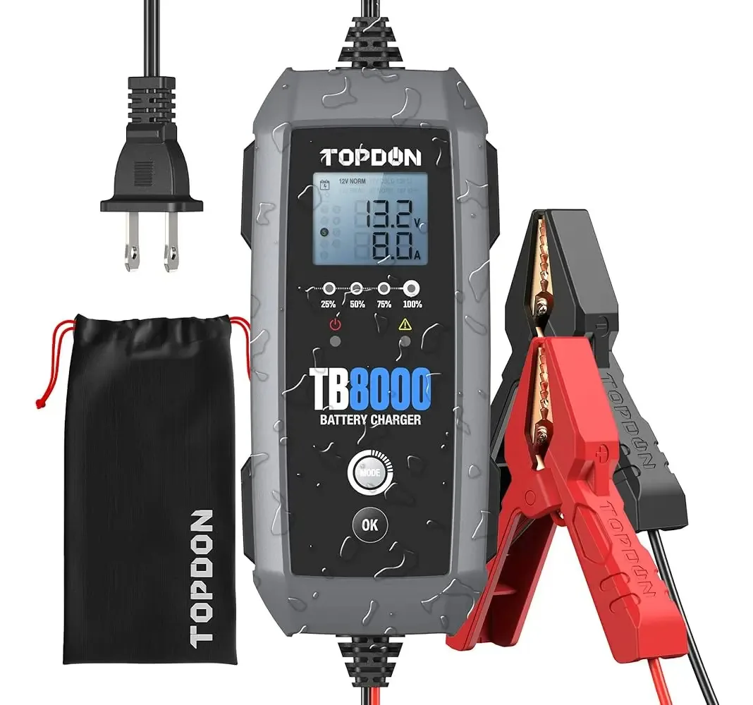 Carregador de bateria automotiva Topdon Tb8000 8a/3a/1a 12v/6v