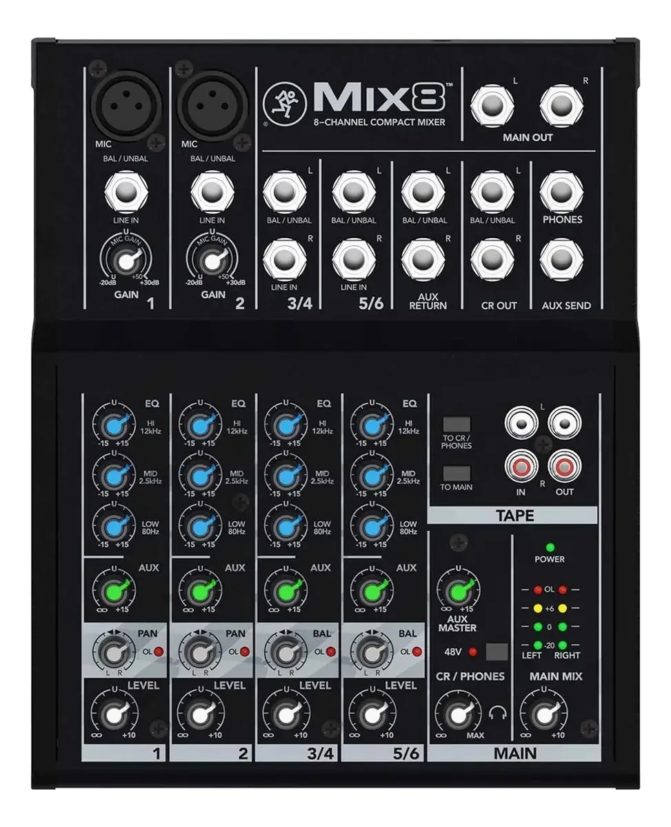 Console Mackie Mix8 de Mixagem