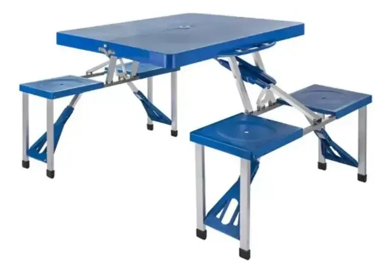 Mesa dobrável cor azul