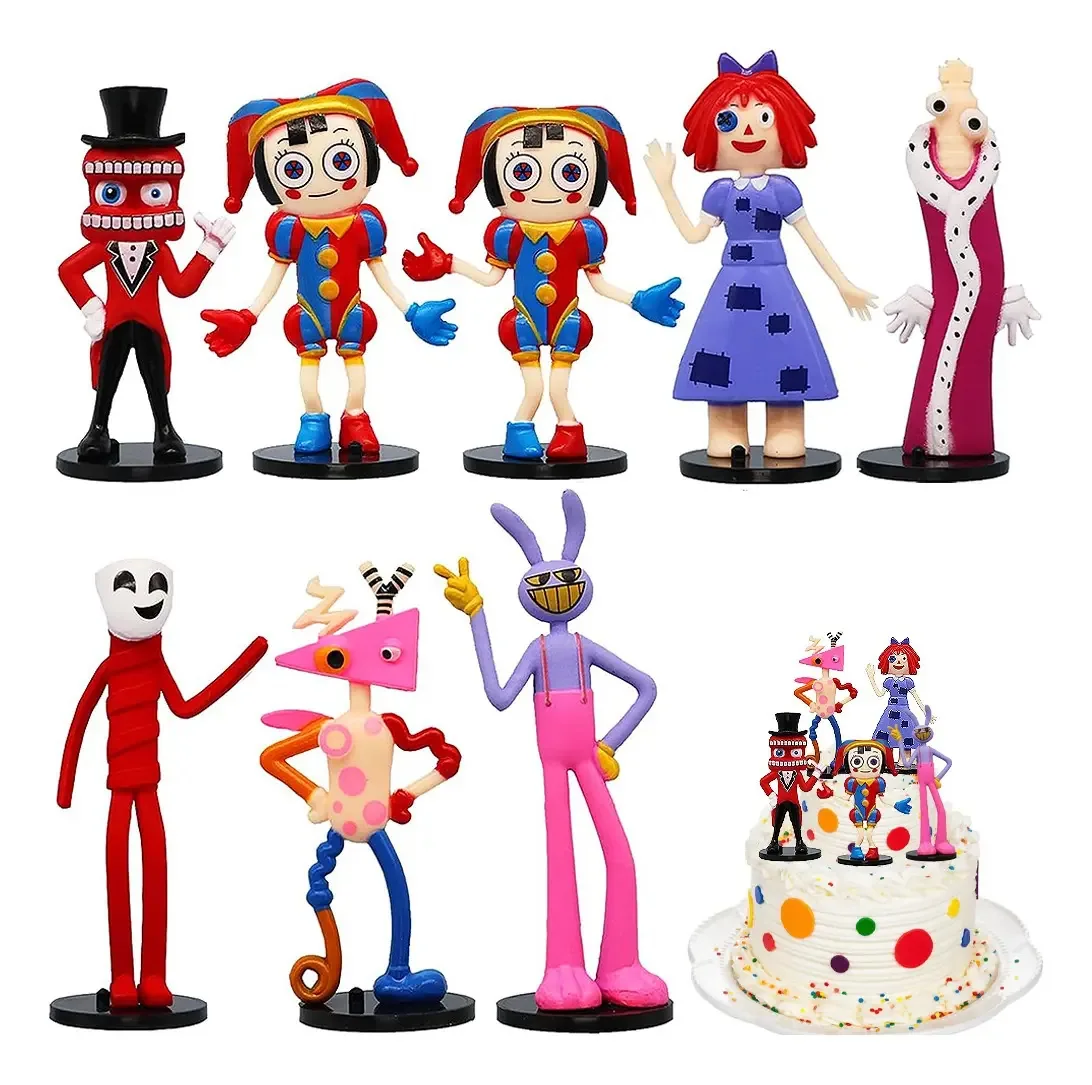 8 peças de bonecos de brinquedo digitais Circus, bonecos de porcelana