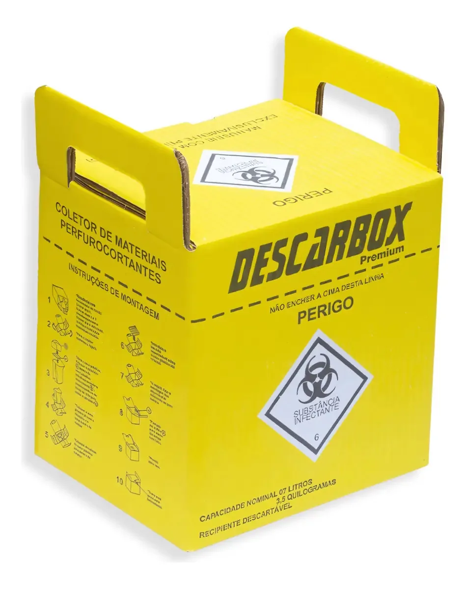 Coletor Perfurocortante Hospitalar Medix 7 Litros Amarelo