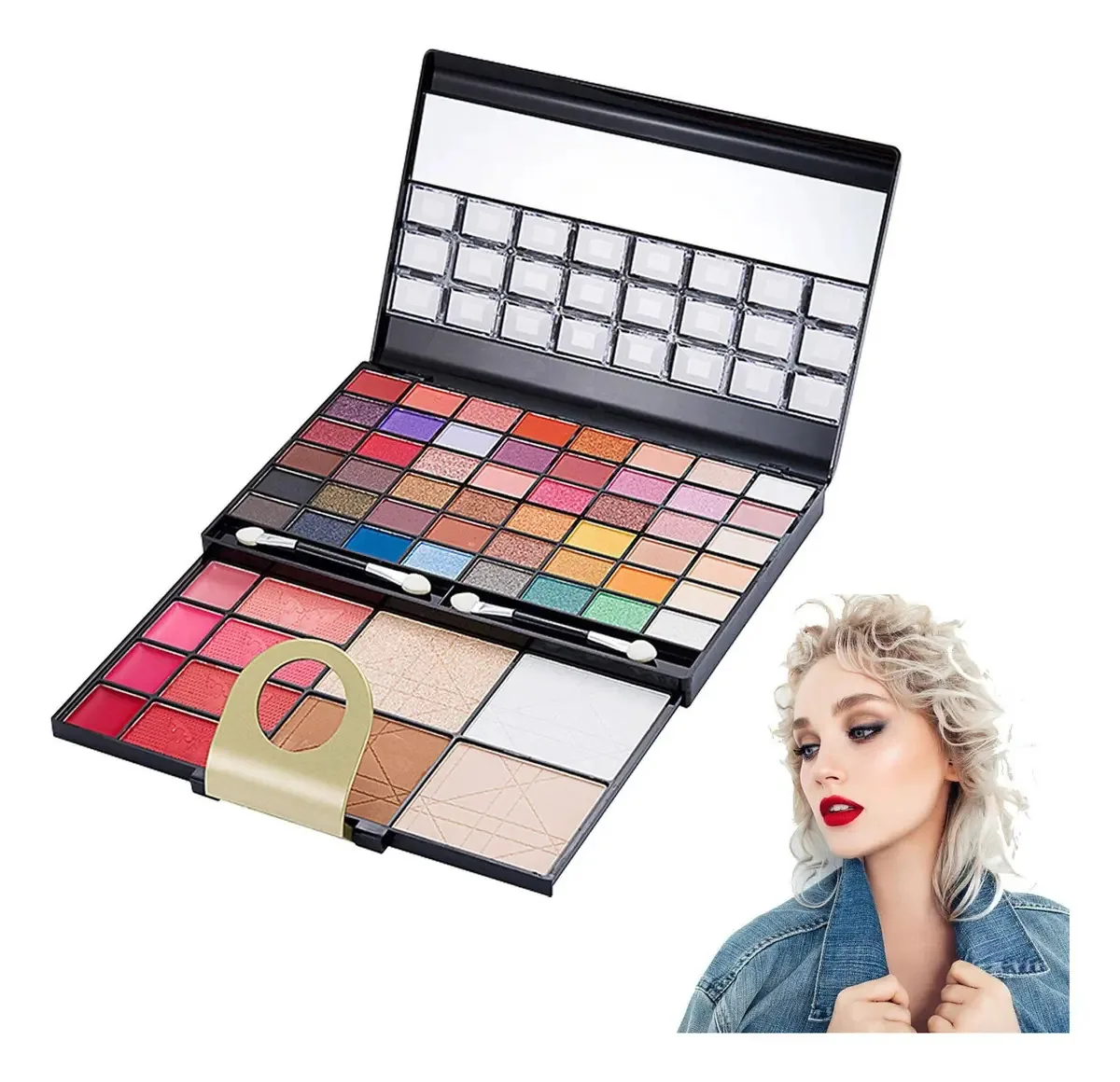 Kit de Maquiagem Dalian para Mulheres Kit Completo - Paleta de Maquiagem de 60 Cores de Longa Duração para Mulheres | Kit de Paleta de Maquiagem Tudo-em-Um com Blush e Sombra