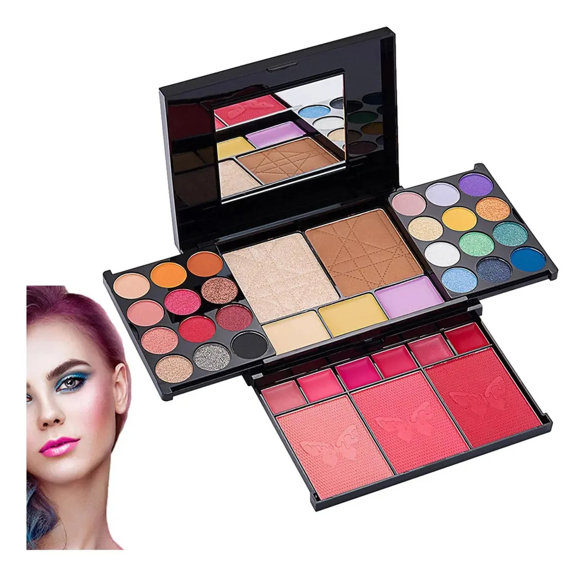 Paleta de Maquiagem Sombras - Kit de Maquiagem Completo de 38 Cores para Mulheres, Kit Completo de Maquiagem Profissional para Mulheres, Inclui Sombras/Blush/Corretivo, Conjunto Dalian