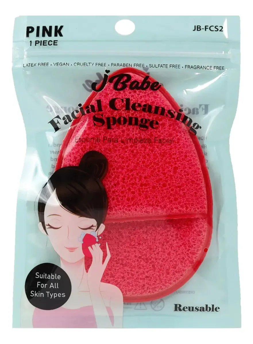 Esponja de Limpeza Facial Rosa J-babe