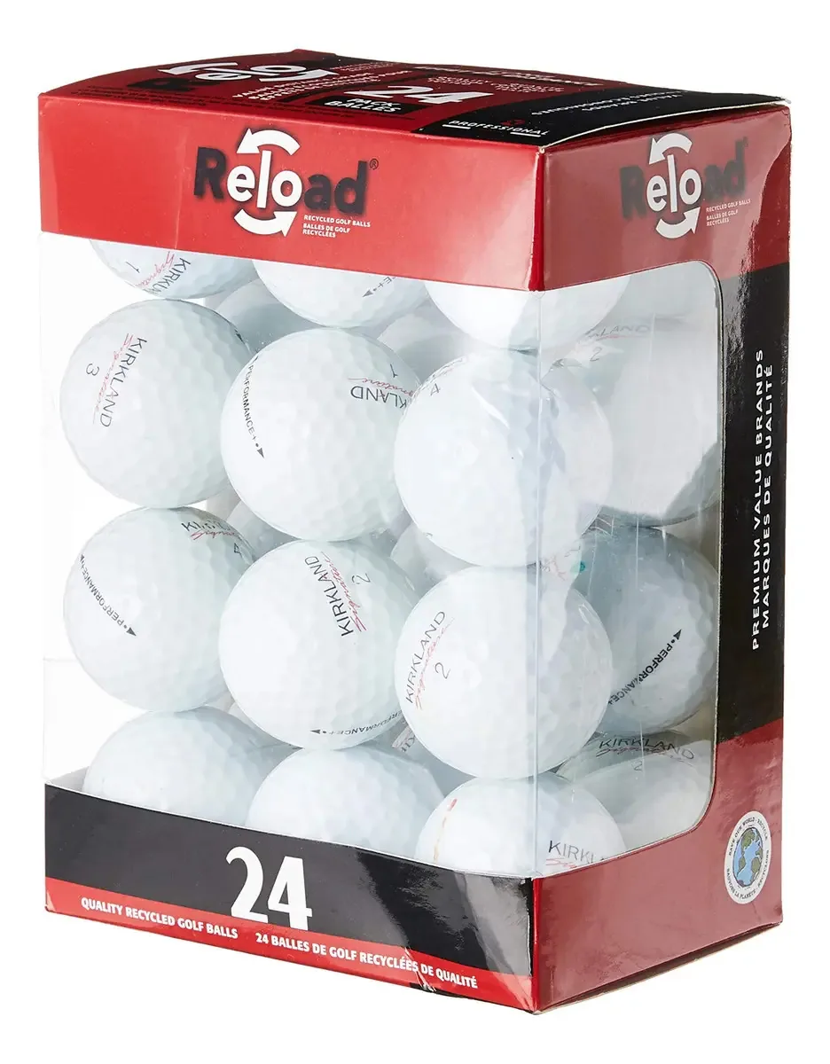 Bolas de golfe recicladas Kirkland Signature Quality Bola de golfe branca em pacote de 24 unidades