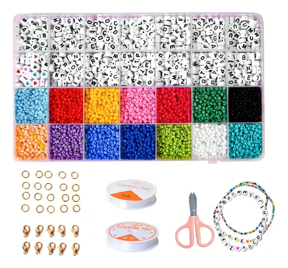 Kits para joias, miçangas para pulseiras, 3850 unidades