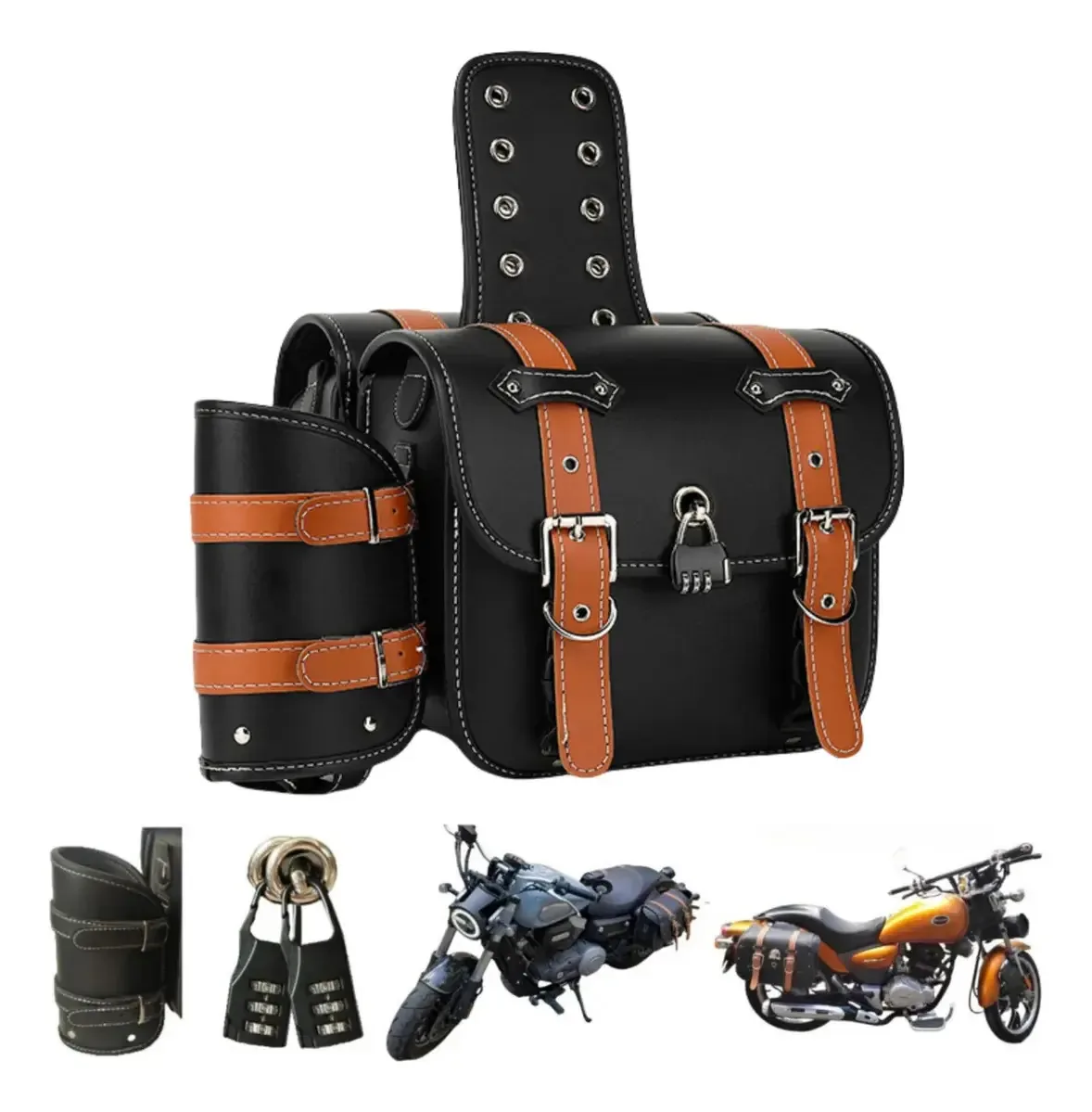 Alforjes universais impermeáveis para motocicletas em cor chocolate