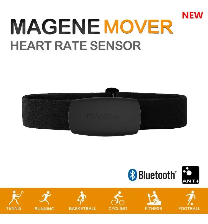 Sensor de frequência cardíaca Magene, esportivo e impermeável, colorido, monitor de frequência cardíaca Magene