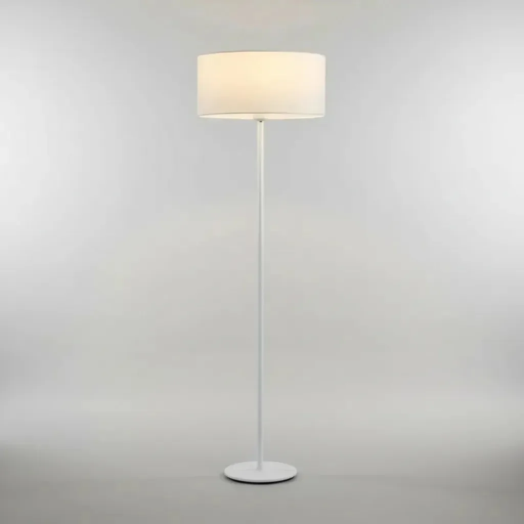 Luminária Chão Cúpula Redonda Branca Animo Shop