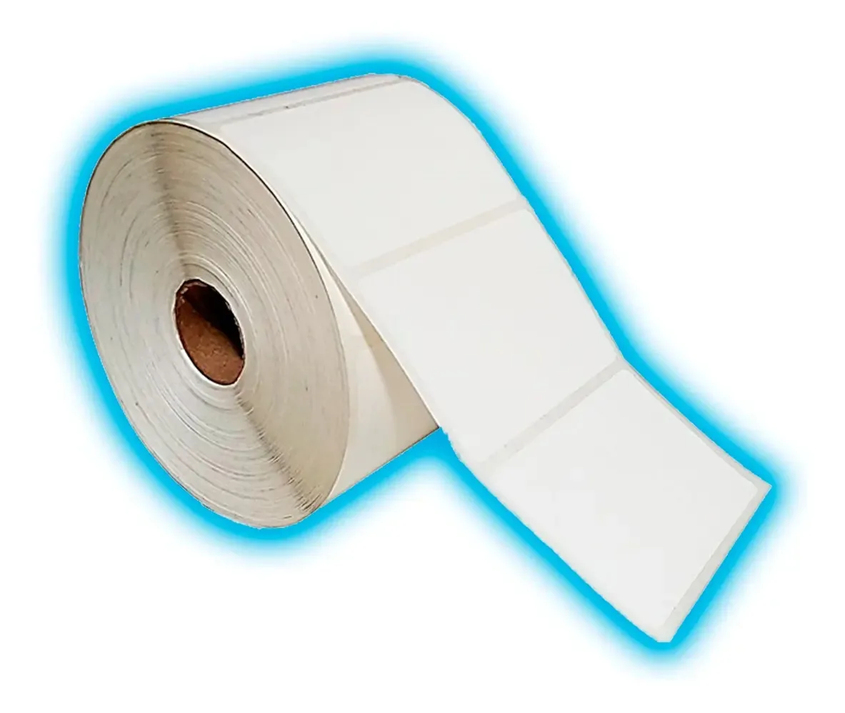 Etiquetas térmicas diretas 3x2 (76x51 mm) 750 unidades de etiquetas de plástico branco