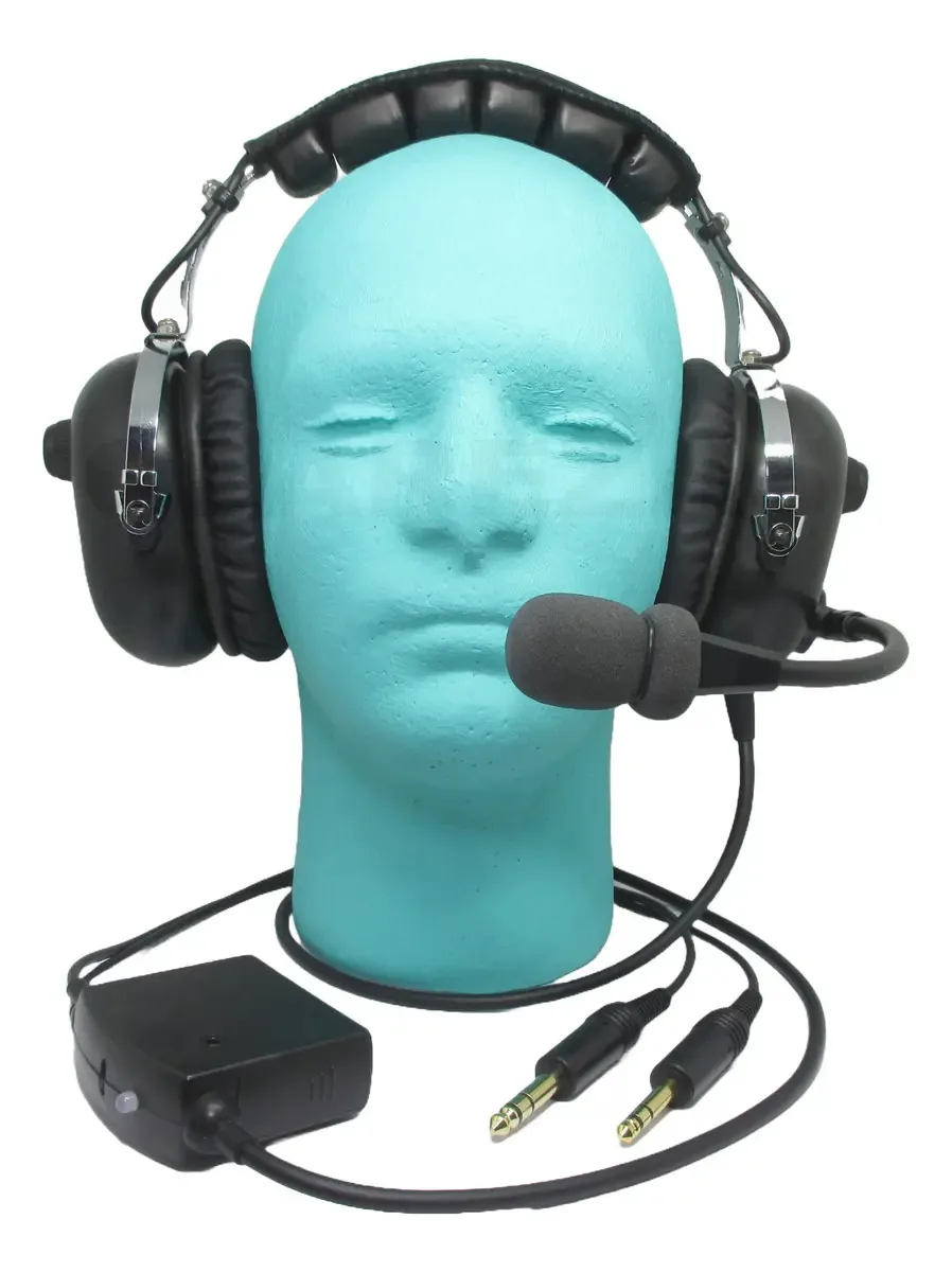 Headset Aviação Piloto Avião Profissional Redutor Ruídos Cor Preto Luz Não Se Aplica