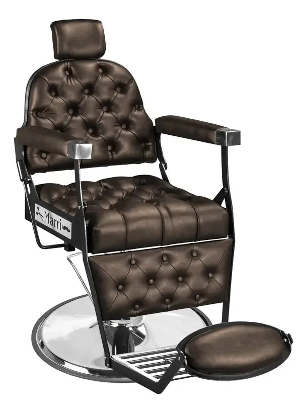 Cadeira De Barbeiro Cabeleireiro Barbearia Reclinavel Luxo Cor Marromcafé