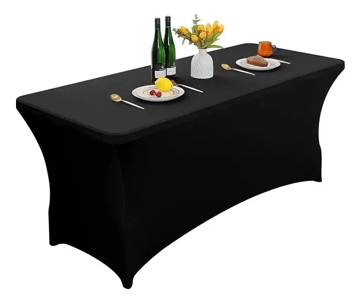 Capa de mesa elástica, toalhas de mesa retangulares de spandex de 6 pés