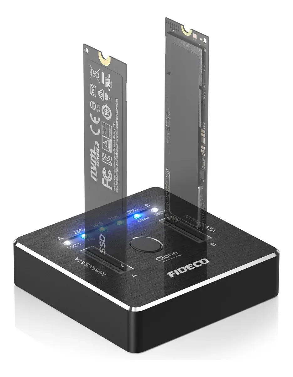 Estação de acoplamento para SSD M.2 Nvme Sata, 20 Gbps, clonagem