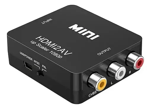 Adaptador conversor de áudio e vídeo Hdmi para Rca 1080 Tv