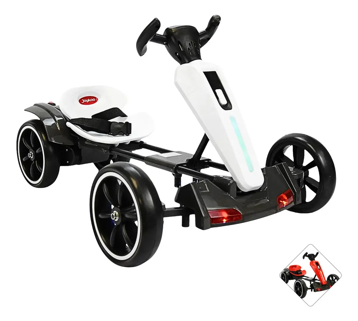 Montável elétrico para crianças Go Kart Bluetooth Sound 12v branco