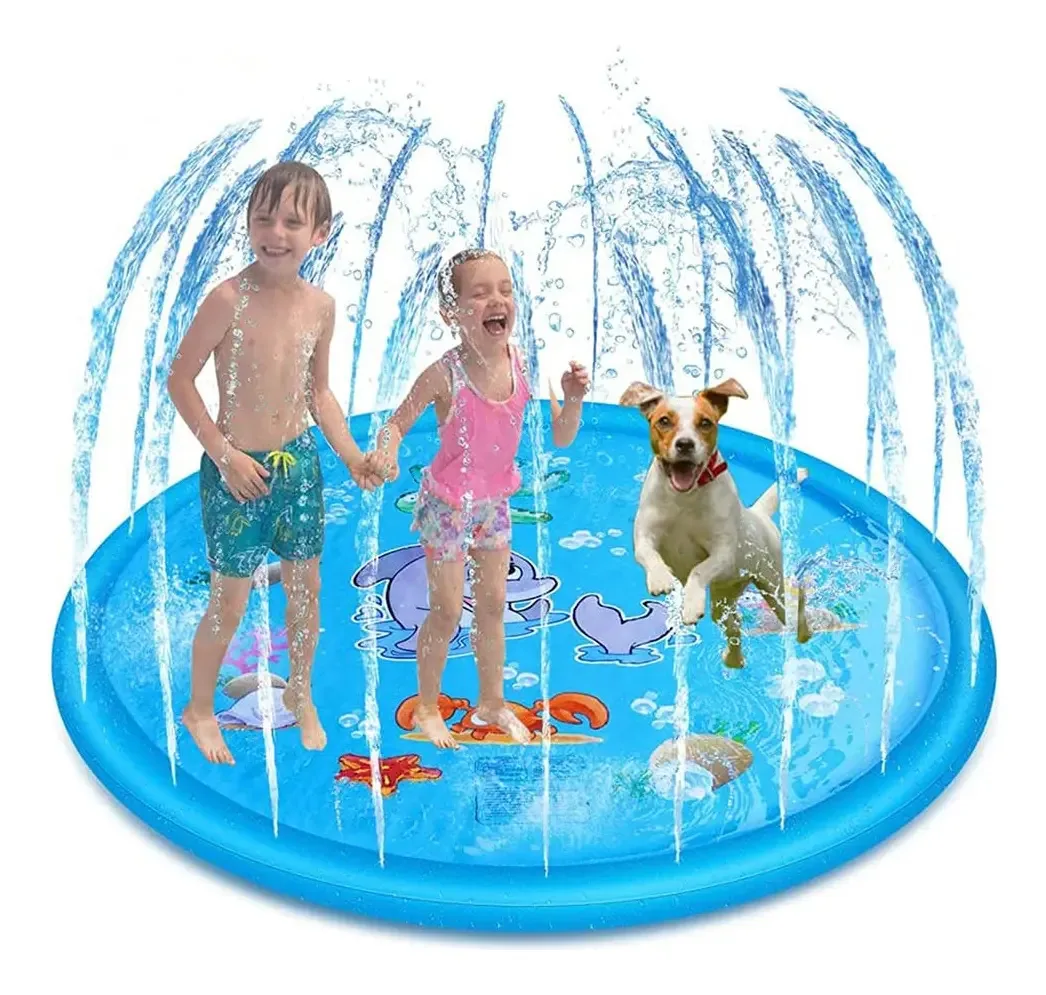 Almofada Borrifadora Para Crianças, Brinquedos Infláveis De Água De 68 E Tapete Para Jogos Com Respingo, Piscina Rasa Para Bebês, Brinquedos Aquáticos Ao Ar Livre Para Crianças De 3 A 5 Anos