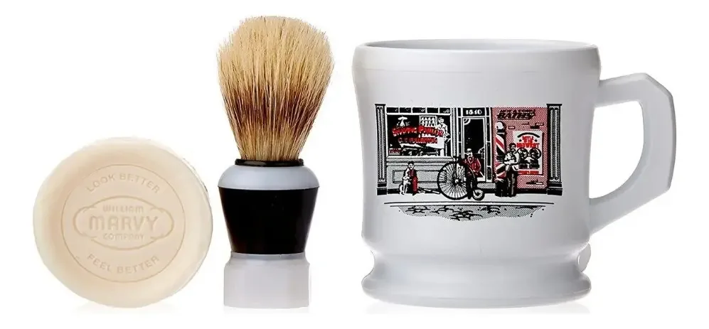 Kit de barbear Marvy Barber Soap Brush