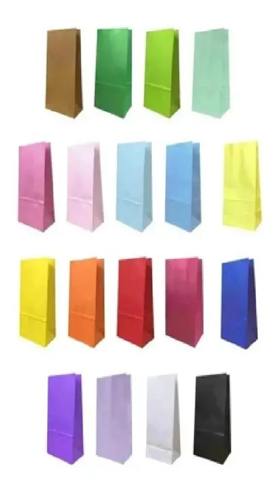 Sacos de papel sem alças com fole X10 - cores violetas