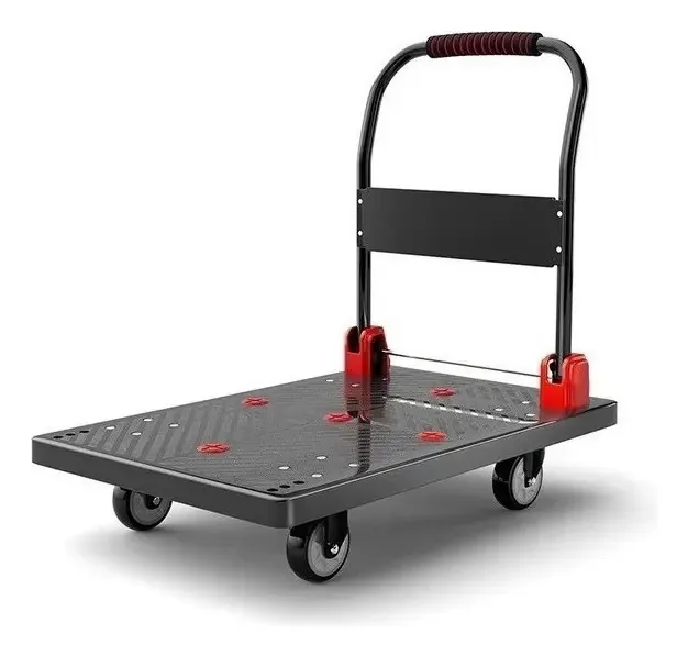 Caminhão de carga dobrável de grande plataforma 300-400 kg, cor preta