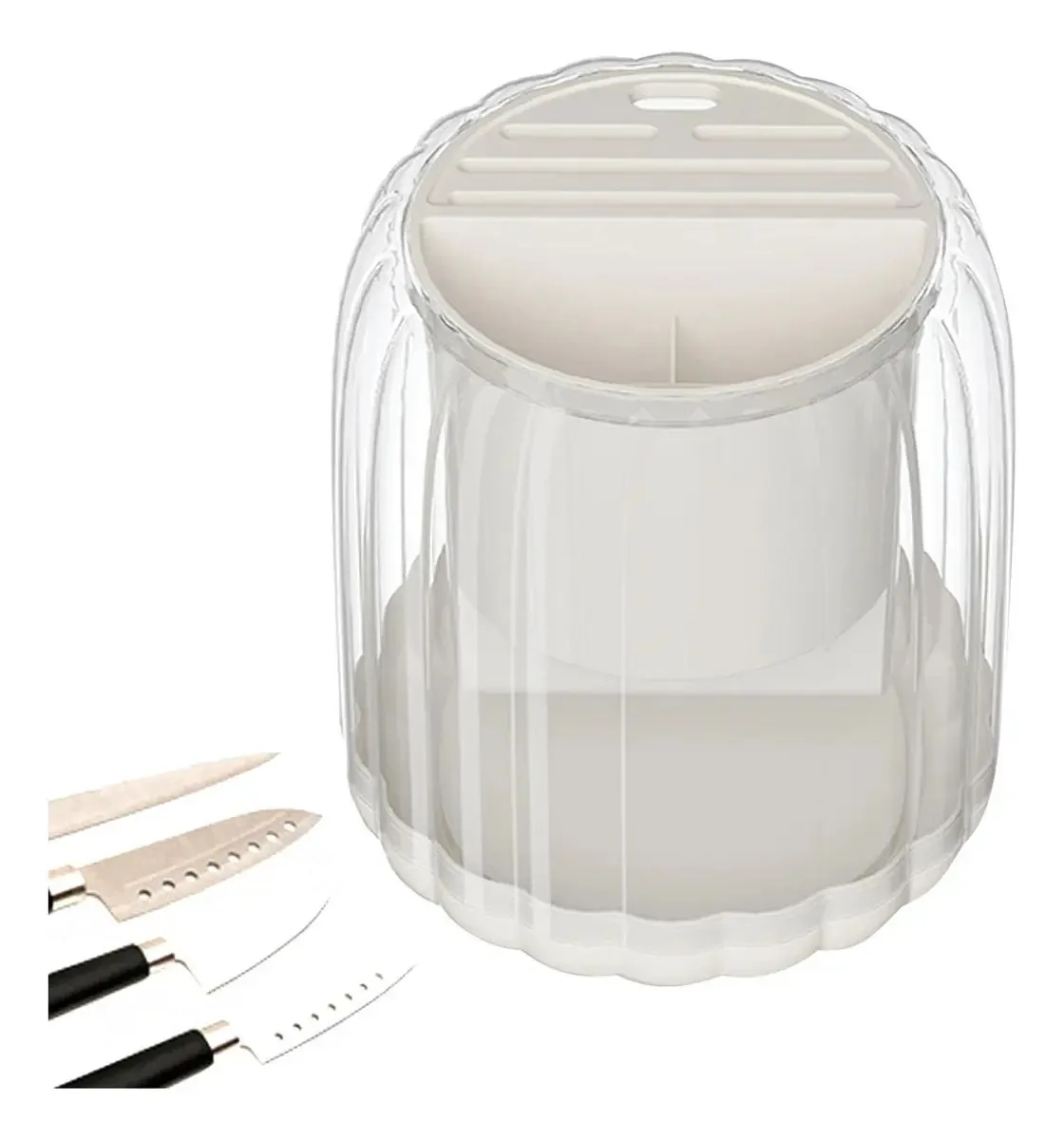 Fassme Armazenamento de Cozinha | Suporte Giratório com Armazenamento de Hashis, Suporte para Utensílios de Cozinha e Bandeja Organizadora para Bloco de Facas, Solução de Armazenamento para Sua...
