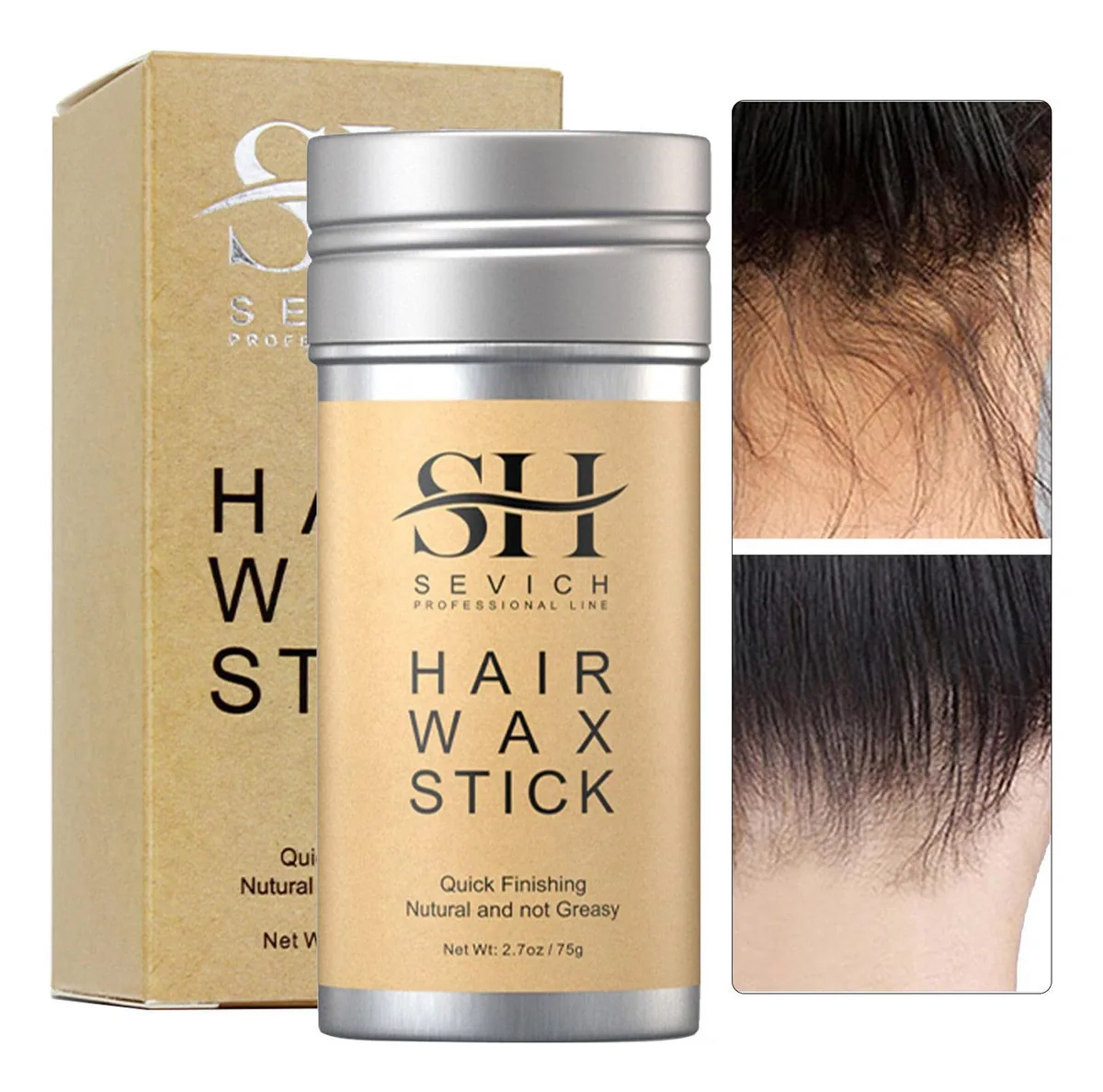 Bastão de Cera para Cabelo | Bastão de Cera Hidratada para Cabelo Edge Frizz - Bastão de Ajuste Rápido para Homens e Mulheres, Cera de Estilo Não Oleosa para Cabelos Soltos Sritob