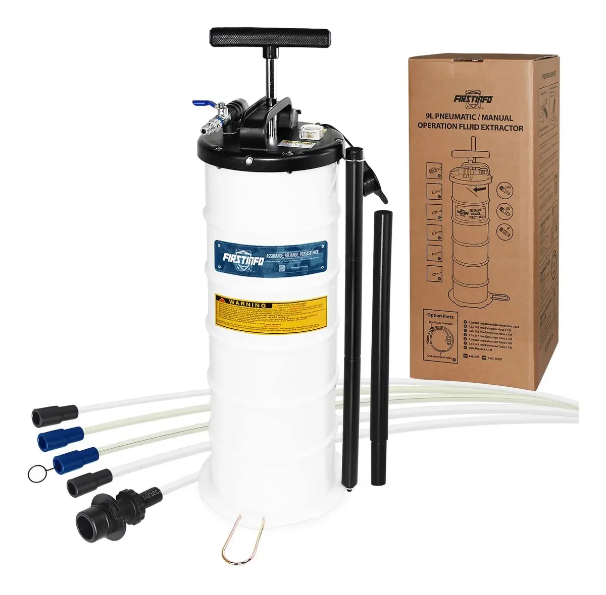 Firstinfo A1102usy5 6.5l Extrator De Fluidos Pneumático/manual Com Tubo De Armazenamento Adicional E Tubo Com Diâmetro De 3,5 X 4,5 Mm