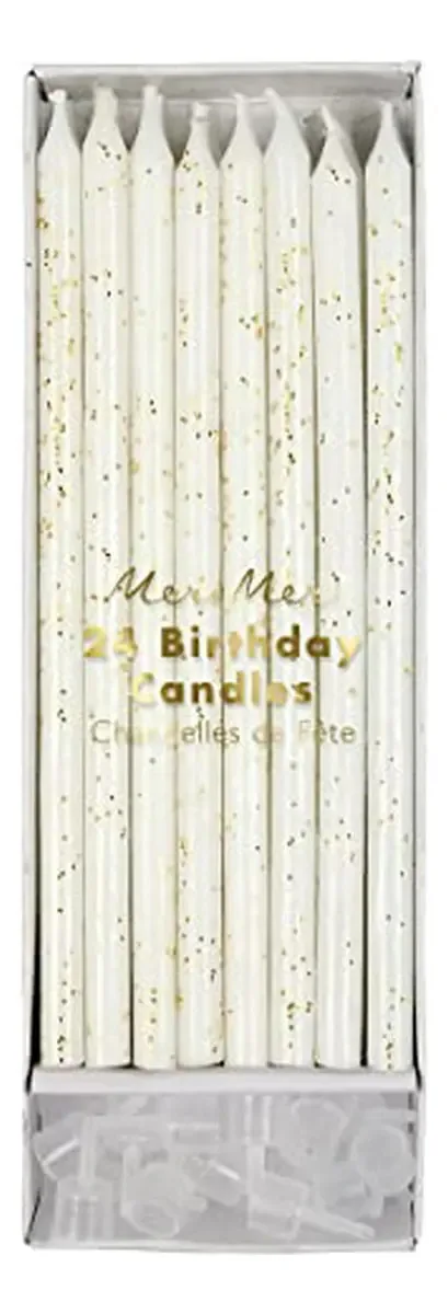Velas Meri Meri Gold Glitter (pacote com 24)