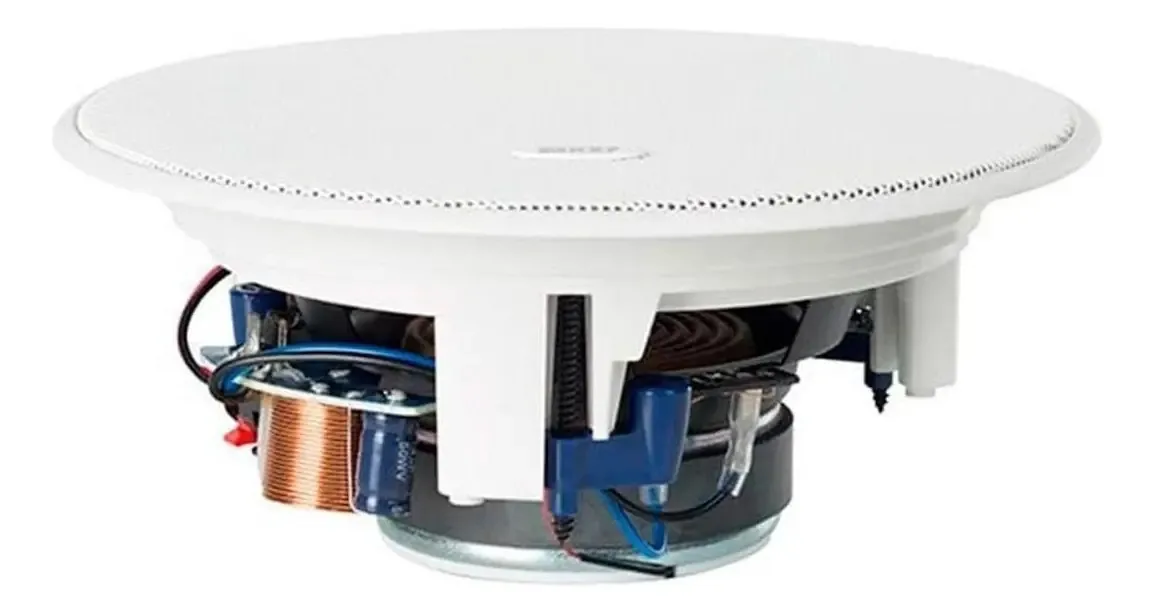 Alto-falantes redondos embutidos Kef Ci 130er com controlador branco