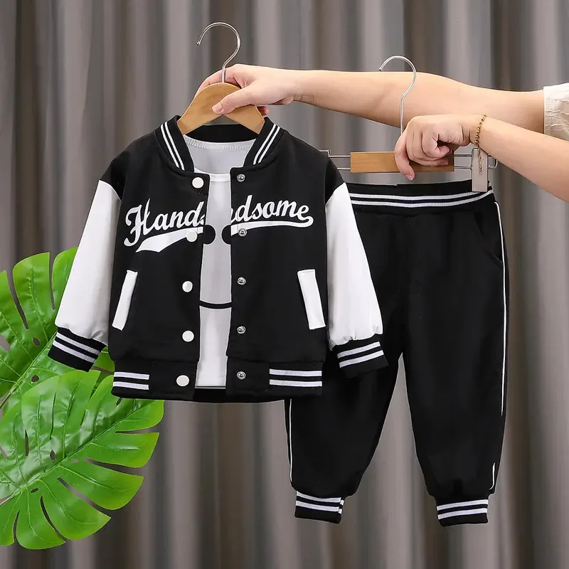 Conjunto de beisebol infantil de estilo coreano, duas cores, 3, tamanho 90 códigos, altura recomendada: 75-85